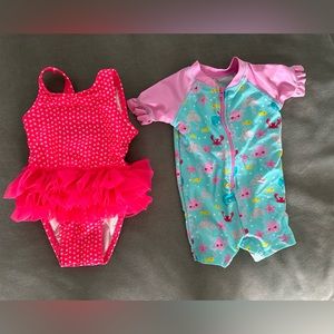 Baby bathing suits x2